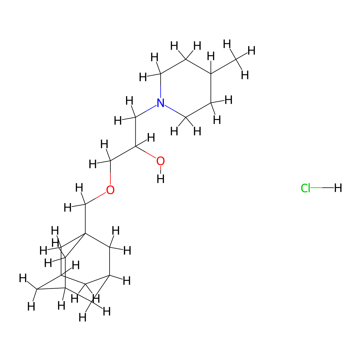 1-((3r,5r,7r)-Adamantan-1-ylmethoxy)-3-(4-methylpiperidin-1-yl)propan-2-ol hydrochloride molecular structure, CAS 1189703-40-9