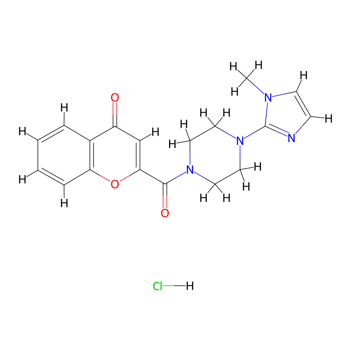 2-[4-(1-methyl-1H-imidazol-2-yl)piperazine-1-carbonyl]-4H-chromen-4-one hydrochloride molecular structure, CAS 1189703-77-2