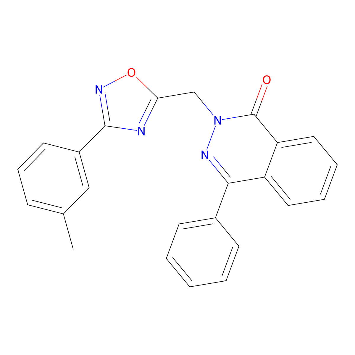 4-phenyl-2-((3-(m-tolyl)-1,2,4-oxadiazol-5-yl)methyl)phthalazin-1(2H)-one molecular structure, CAS 1189703-82-9