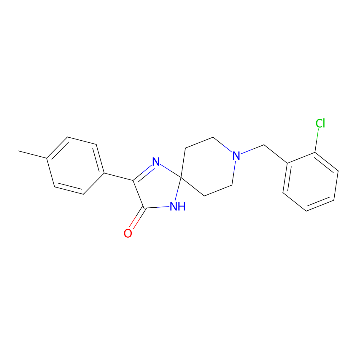 8-(2-Chlorobenzyl)-3-(p-tolyl)-1,4,8-triazaspiro[4.5]dec-3-en-2-one molecular structure, CAS 1189706-31-7