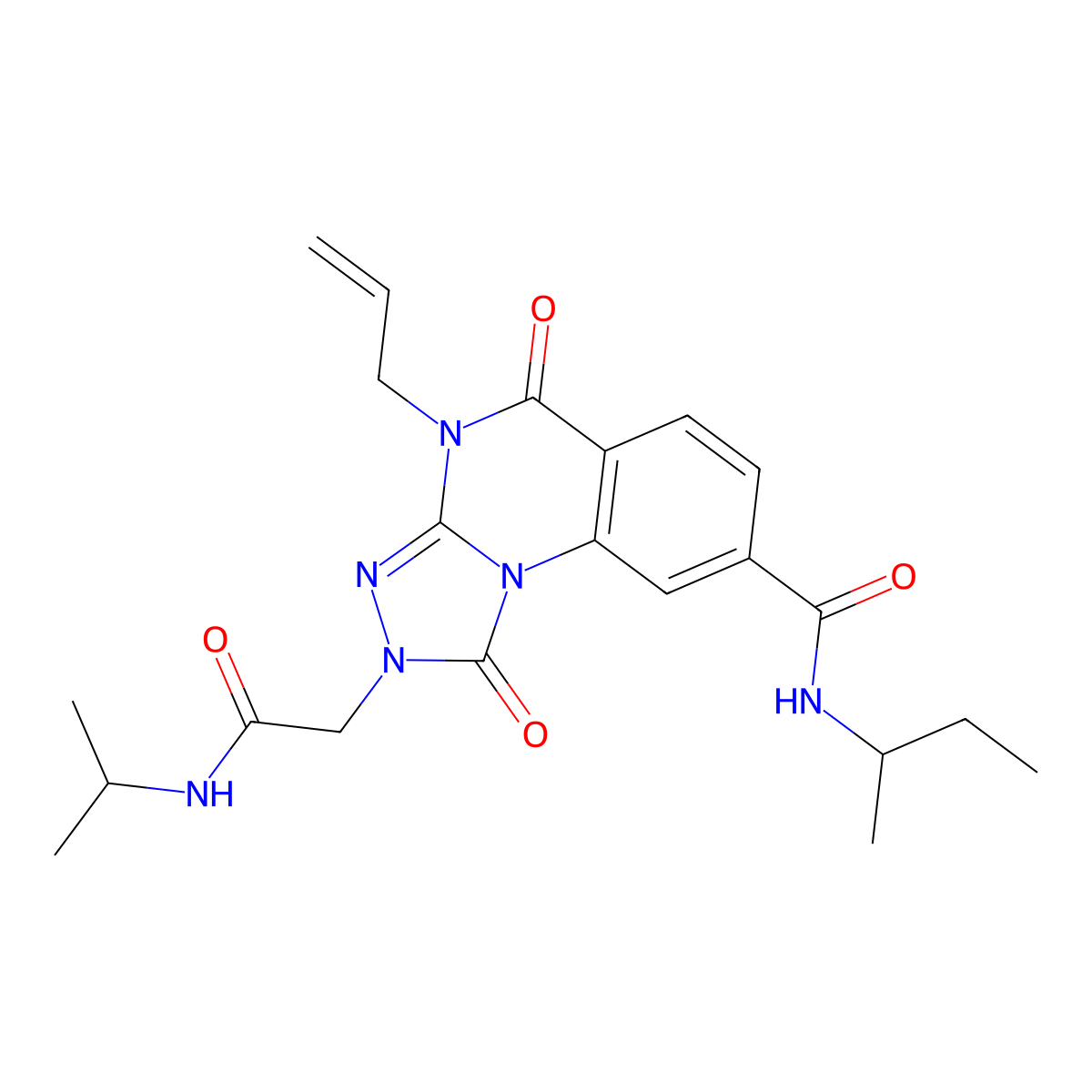 4-allyl-N-(sec-butyl)-2-(2-(isopropylamino)-2-oxoethyl)-1,5-dioxo-1,2,4,5-tetrahydro-[1,2,4]triazolo[4,3-a]quinazoline-8-carboxamide molecular structure, CAS 1189706-66-8