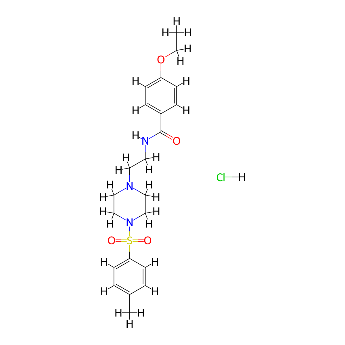 4-ethoxy-N-(2-(4-tosylpiperazin-1-yl)ethyl)benzamide hydrochloride molecular structure, CAS 1189708-04-0