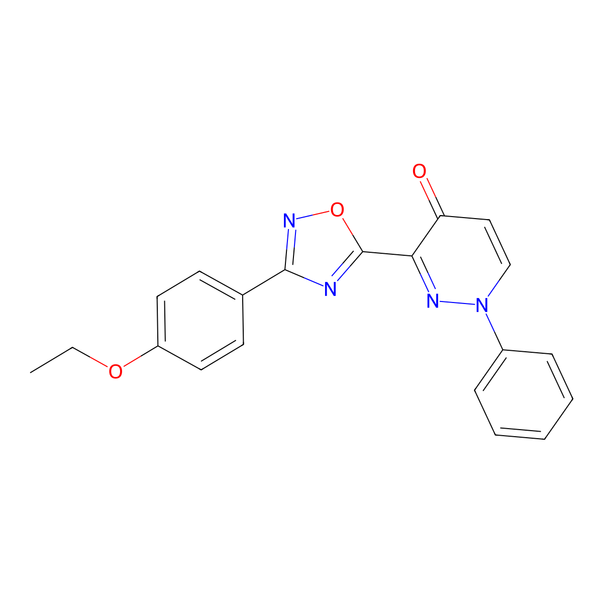 3-[3-(4-Ethoxyphenyl)-1,2,4-oxadiazol-5-yl]-1-phenyl-1,4-dihydropyridazin-4-one molecular structure, CAS 1189708-83-5