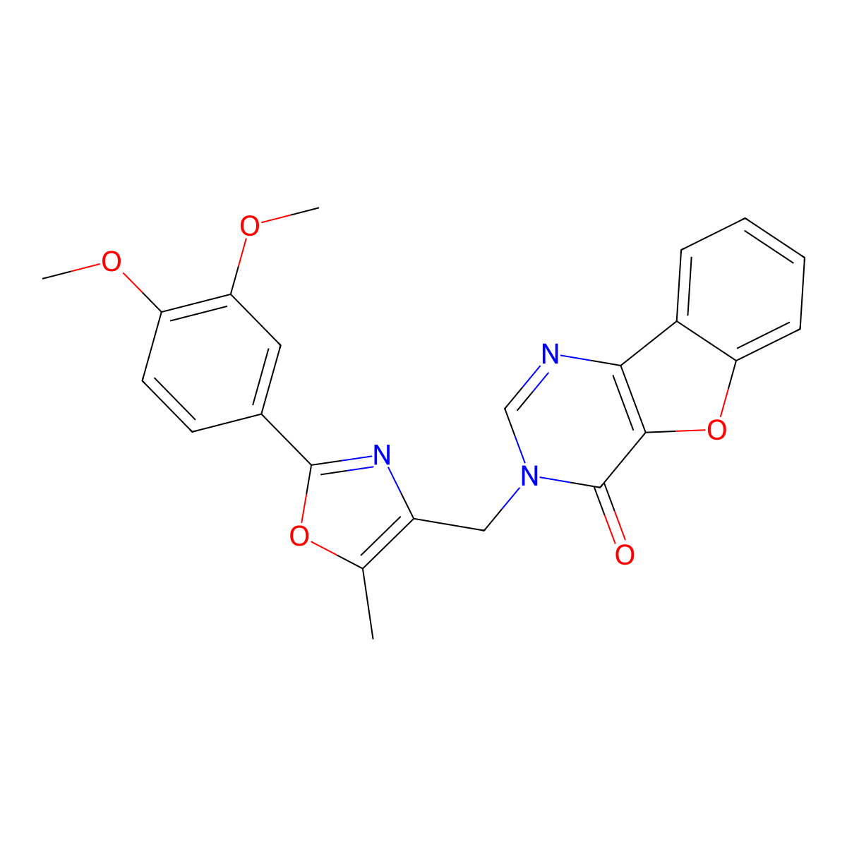 3-((2-(3,4-dimethoxyphenyl)-5-methyloxazol-4-yl)methyl)benzofuro[3,2-d]pyrimidin-4(3H)-one molecular structure, CAS 1189708-89-1