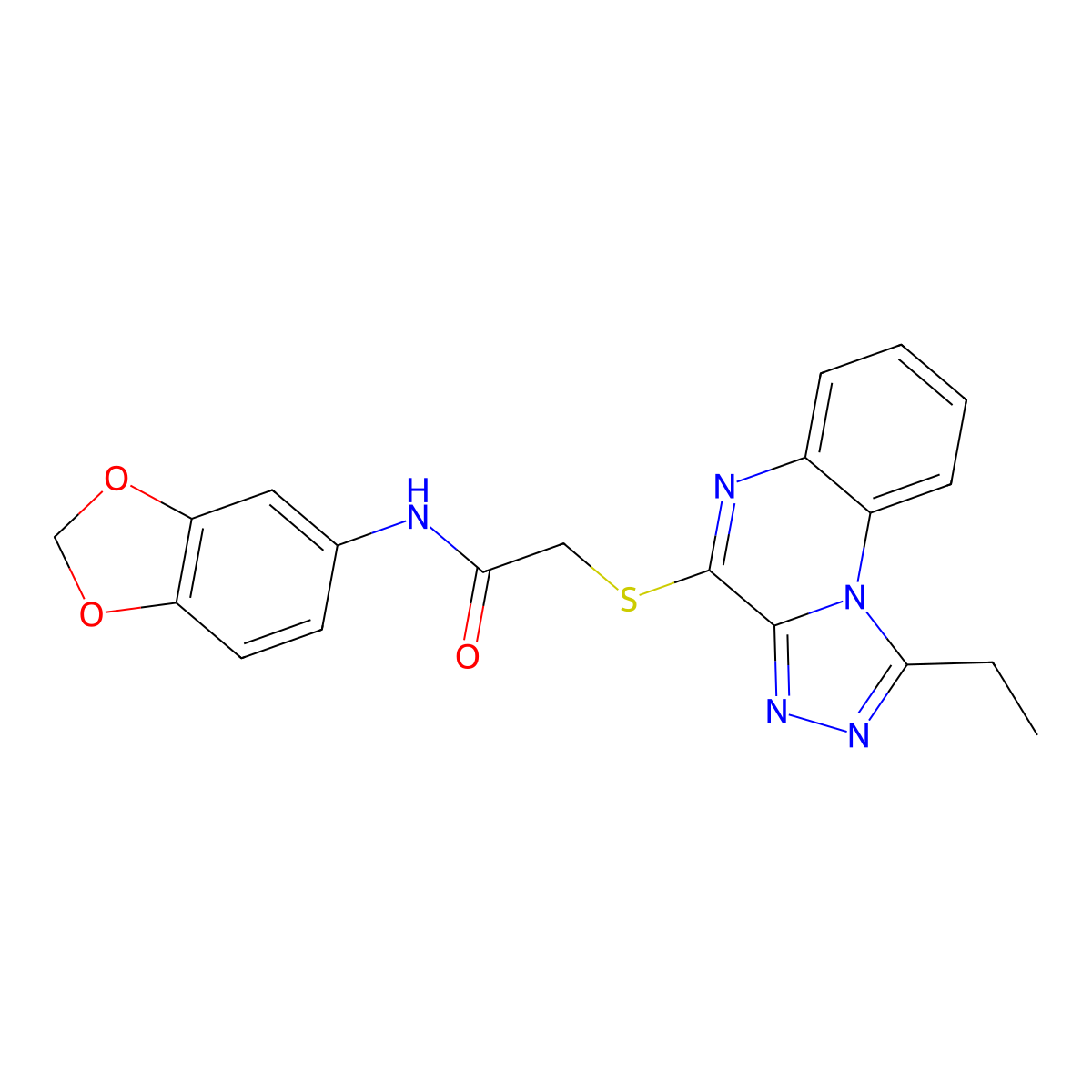 N-(2H-1,3-Benzodioxol-5-YL)-2-({1-ethyl-[1,2,4]triazolo[4,3-A]quinoxalin-4-YL}sulfanyl)acetamide molecular structure, CAS 1189709-20-3
