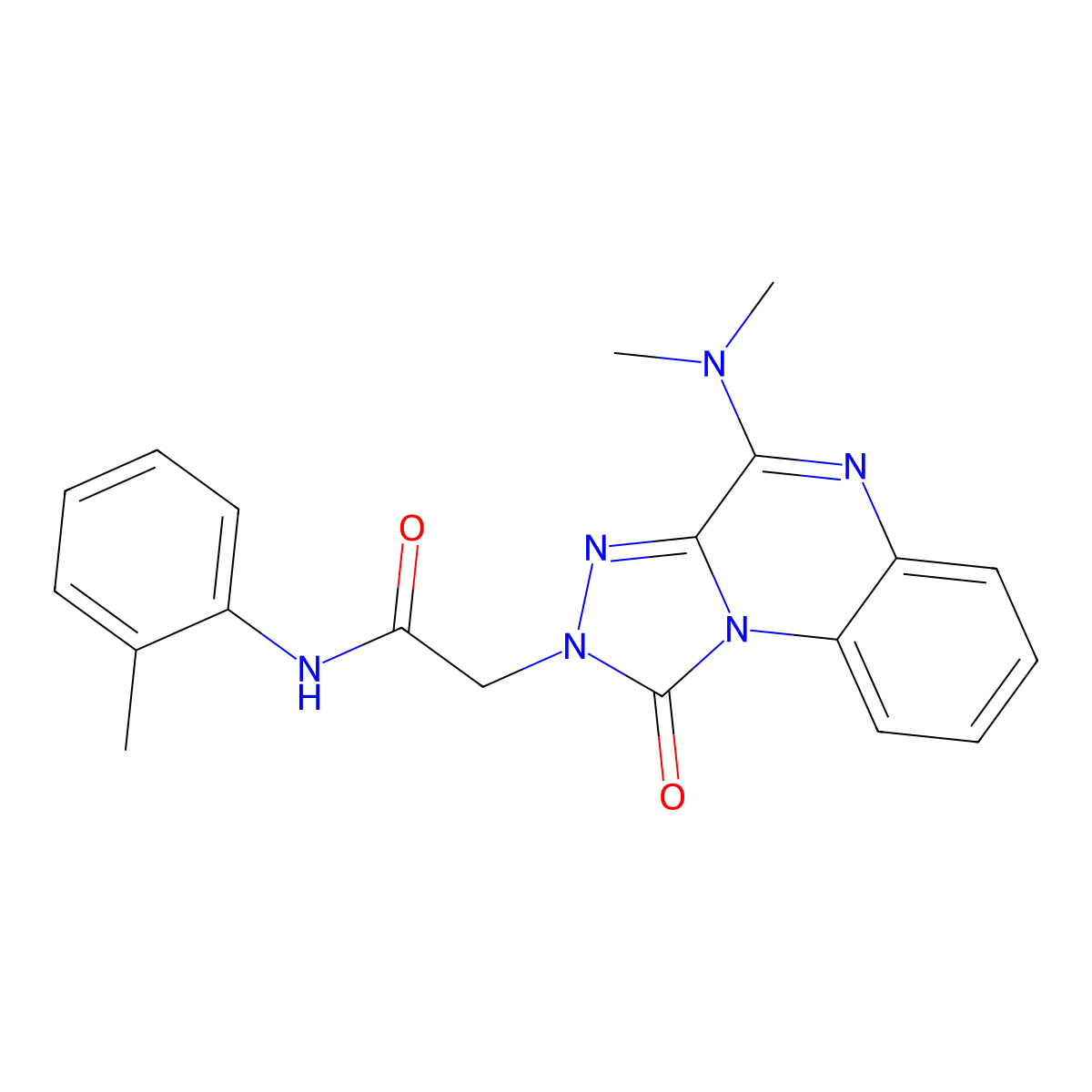 2-[4-(dimethylamino)-1-oxo-1H,2H-[1,2,4]triazolo[4,3-a]quinoxalin-2-yl]-N-(2-methylphenyl)acetamide molecular structure, CAS 1189709-34-9