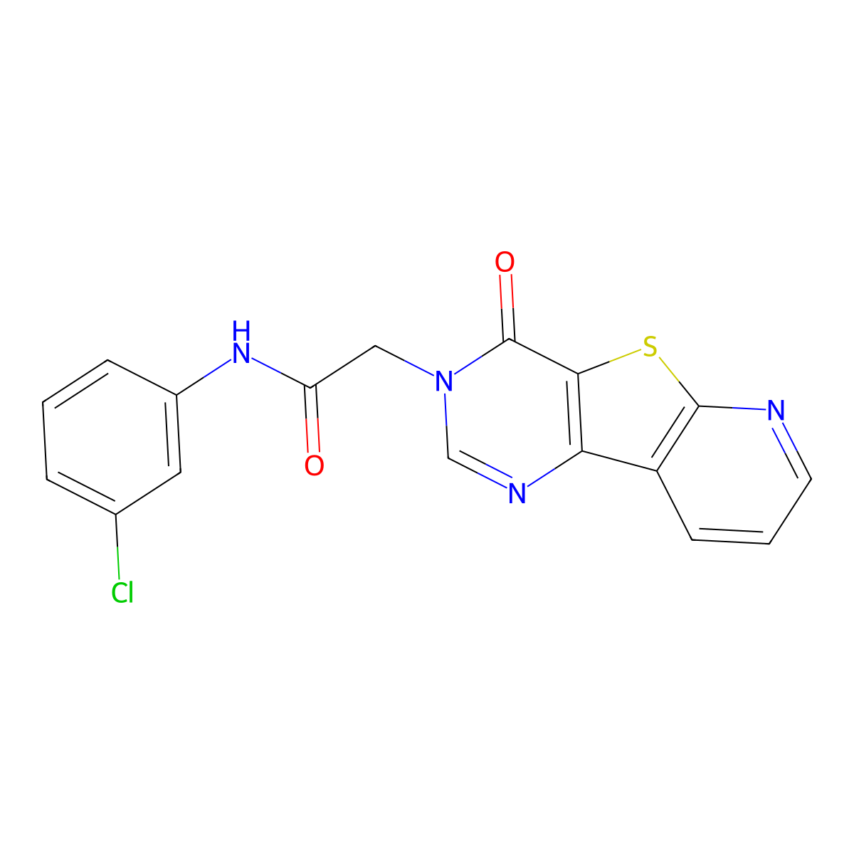 N-(3-chlorophenyl)-2-(4-oxopyrido[3',2':4,5]thieno[3,2-d]pyrimidin-3(4H)-yl)acetamide molecular structure, CAS 1189709-62-3