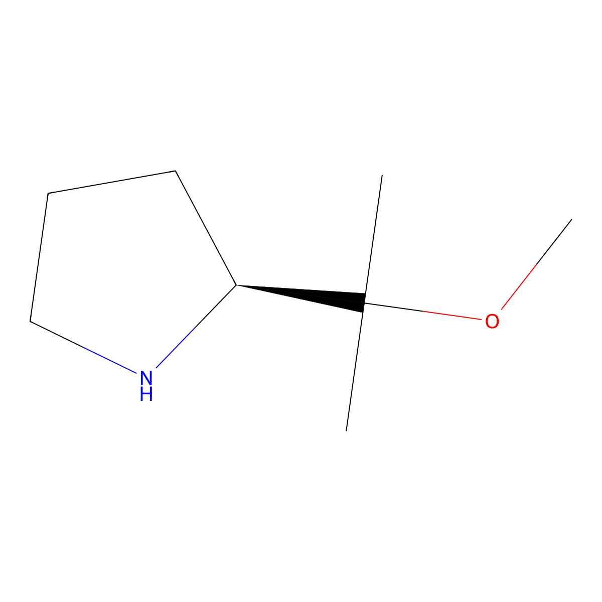 (2S)-2-(2-methoxypropan-2-yl)pyrrolidine molecular structure, CAS 118971-00-9