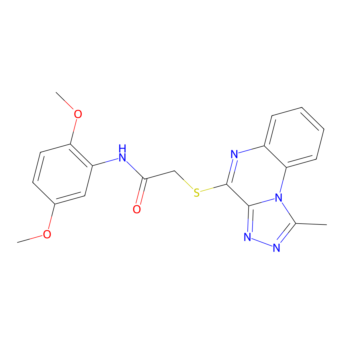 N-(2,5-dimethoxyphenyl)-2-((1-methyl-[1,2,4]triazolo[4,3-a]quinoxalin-4-yl)thio)acetamide molecular structure, CAS 1189710-28-8