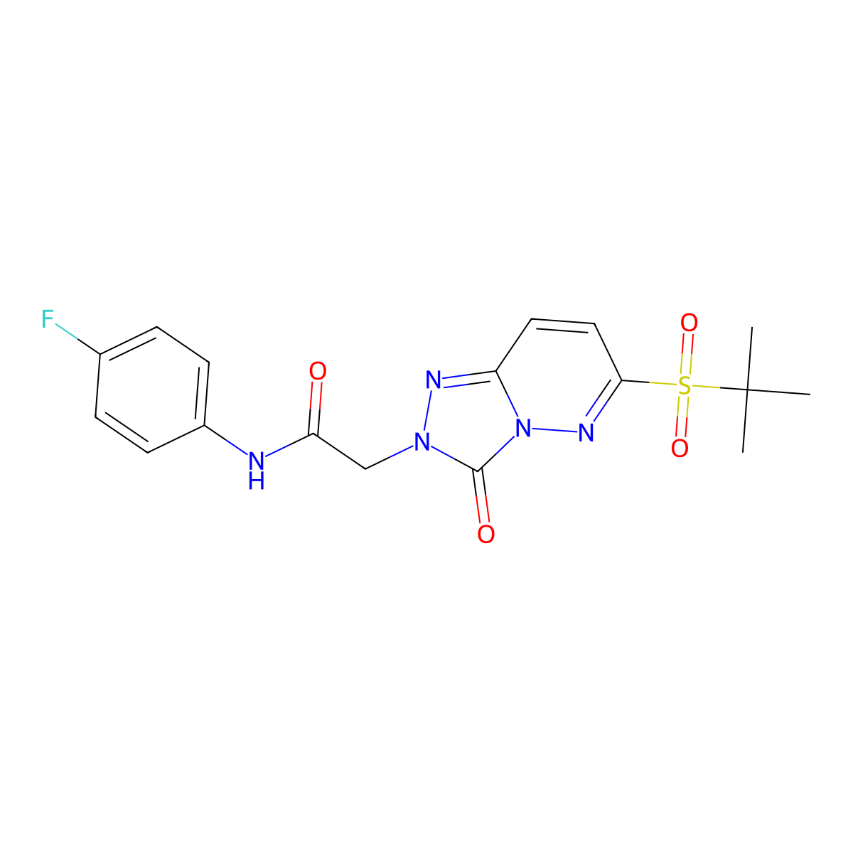 2-[6-(tert-butylsulfonyl)-3-oxo[1,2,4]triazolo[4,3-b]pyridazin-2(3H)-yl]-N-(4-fluorophenyl)acetamide molecular structure, CAS 1189710-72-2
