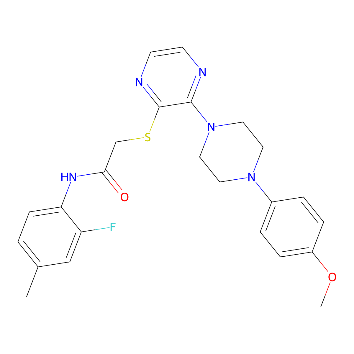 N-(2-fluoro-4-methylphenyl)-2-({3-[4-(4-methoxyphenyl)piperazin-1-yl]pyrazin-2-yl}sulfanyl)acetamide molecular structure, CAS 1189712-00-2