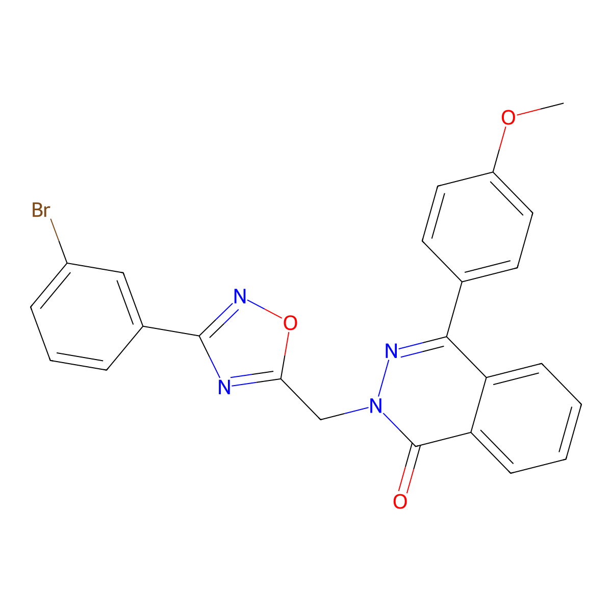 2-((3-(3-bromophenyl)-1,2,4-oxadiazol-5-yl)methyl)-4-(4-methoxyphenyl)phthalazin-1(2H)-one molecular structure, CAS 1189716-81-1