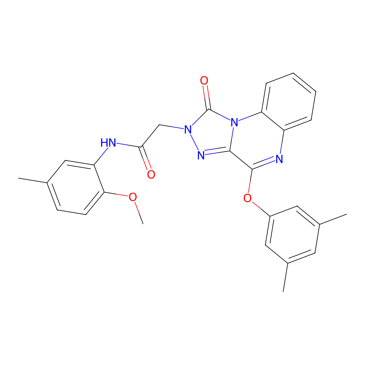 2-(4-(3,5-dimethylphenoxy)-1-oxo-[1,2,4]triazolo[4,3-a]quinoxalin-2(1H)-yl)-N-(2-methoxy-5-methylphenyl)acetamide molecular structure, CAS 1189717-78-9