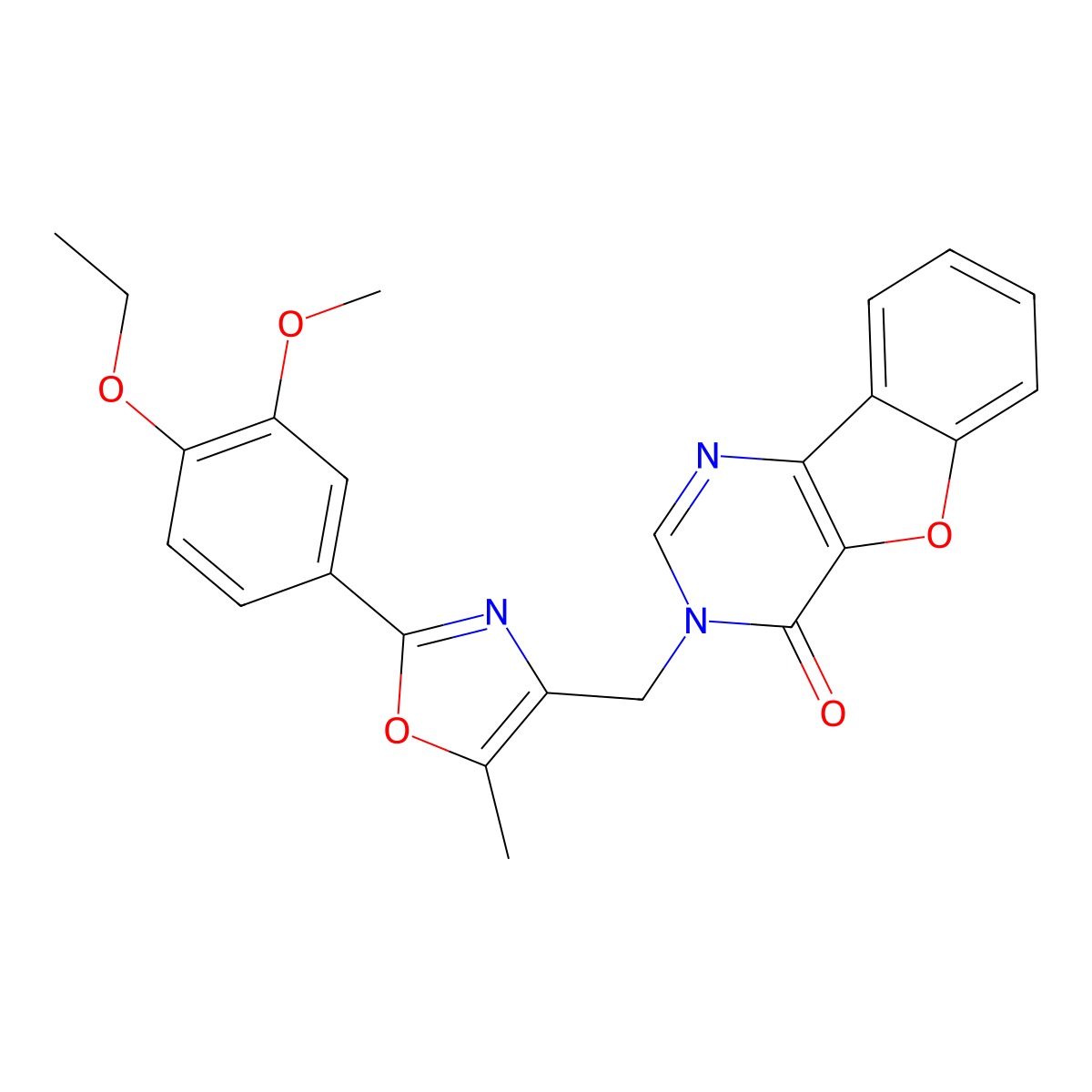 3-((2-(4-ethoxy-3-methoxyphenyl)-5-methyloxazol-4-yl)methyl)benzofuro[3,2-d]pyrimidin-4(3H)-one molecular structure, CAS 1189718-94-2