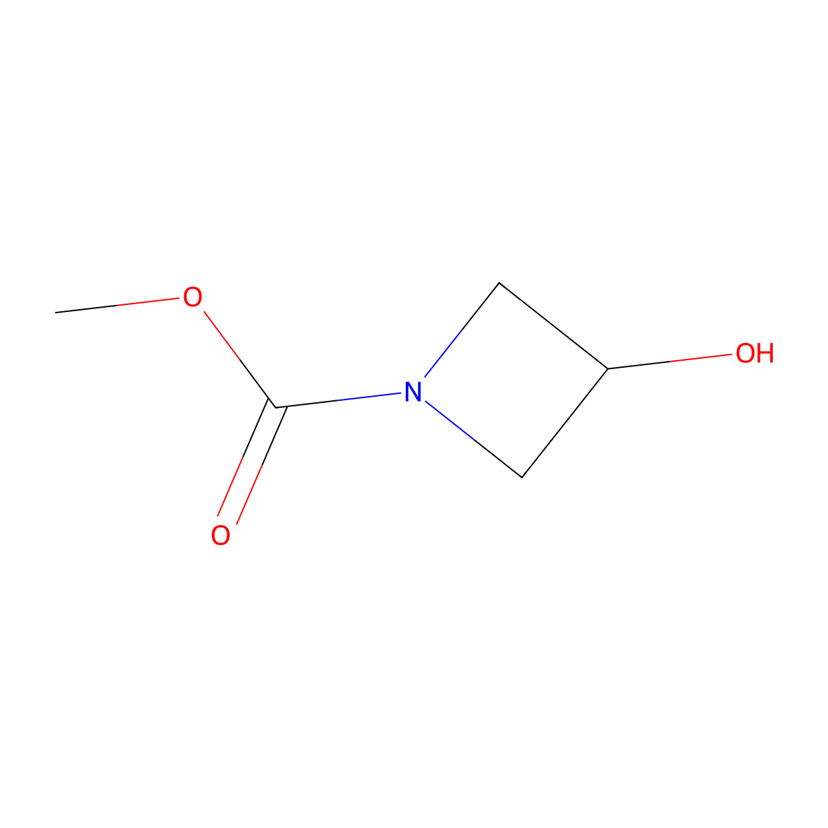 Methyl 3-hydroxyazetidine-1-carboxylate molecular structure, CAS 118972-97-7
