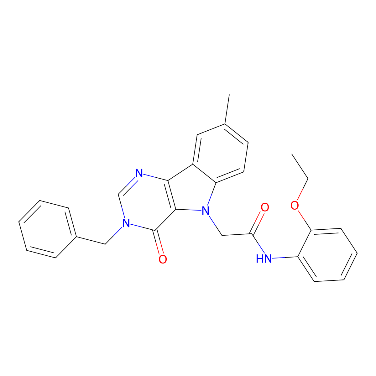 2-(3-benzyl-8-methyl-4-oxo-3H-pyrimido[5,4-b]indol-5(4H)-yl)-N-(2-ethoxyphenyl)acetamide molecular structure, CAS 1189720-29-3