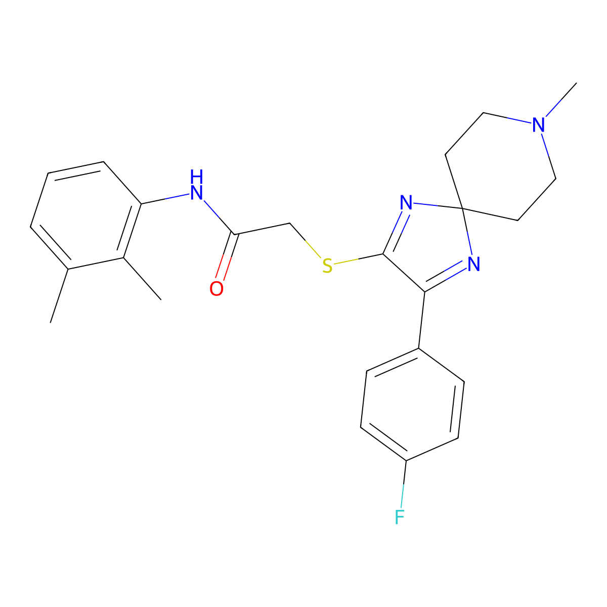 N-(2,3-dimethylphenyl)-2-((3-(4-fluorophenyl)-8-methyl-1,4,8-triazaspiro[4.5]deca-1,3-dien-2-yl)thio)acetamide molecular structure, CAS 1189720-91-9