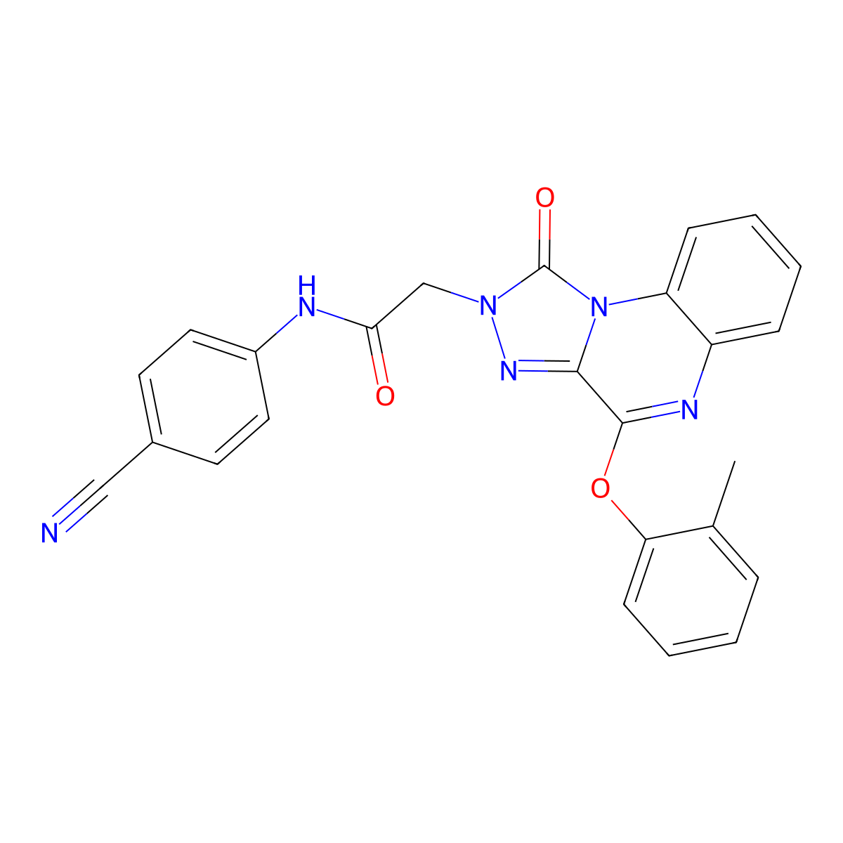 N-(4-cyanophenyl)-2-(1-oxo-4-(o-tolyloxy)-[1,2,4]triazolo[4,3-a]quinoxalin-2(1H)-yl)acetamide molecular structure, CAS 1189720-92-0