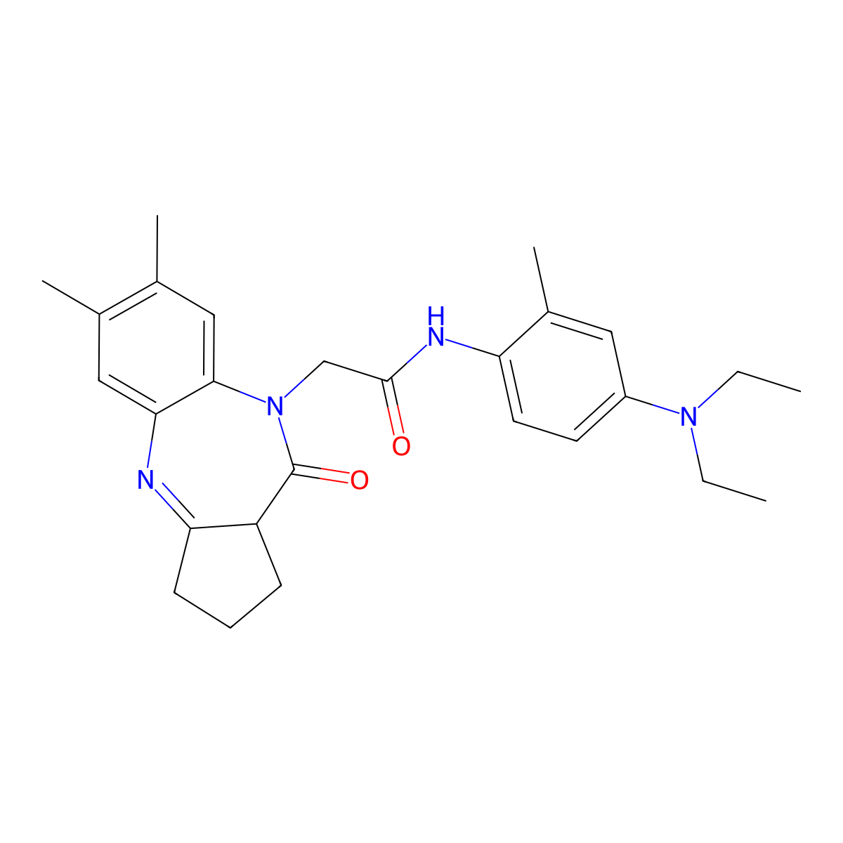 N-[4-(diethylamino)-2-methylphenyl]-2-{12,13-dimethyl-8-oxo-2,9-diazatricyclo[8.4.0.0^{3,7}]tetradeca-1(10),2,11,13-tetraen-9-yl}acetamide molecular structure, CAS 1189721-60-5