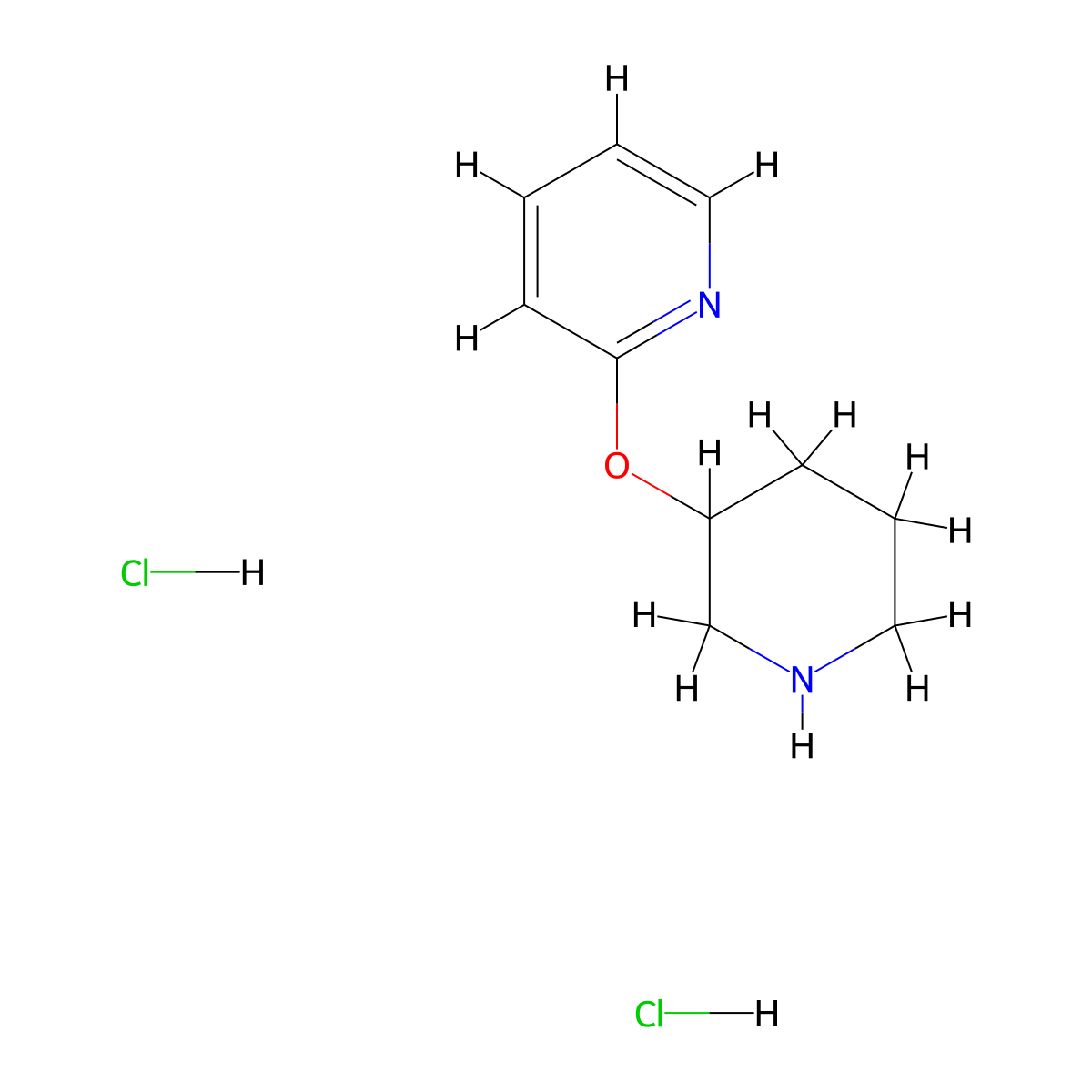 2-(Piperidin-3-yloxy)pyridine dihydrochloride molecular structure, CAS 1189722-67-5