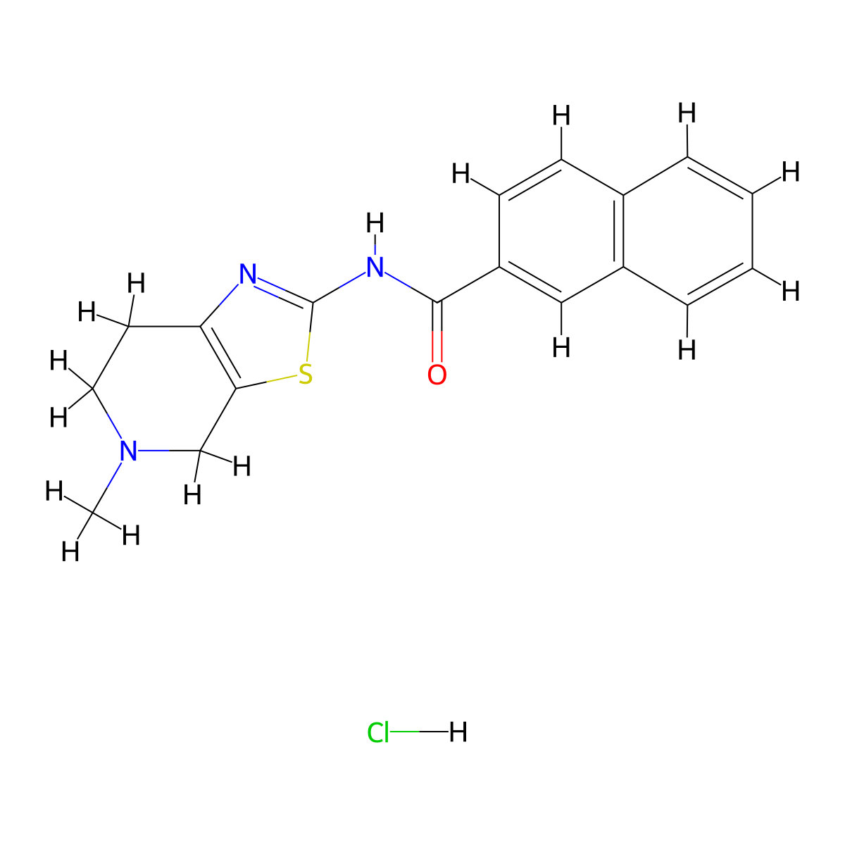 N-(5-methyl-4,5,6,7-tetrahydrothiazolo[5,4-c]pyridin-2-yl)-2-naphthamide hydrochloride molecular structure, CAS 1189722-95-9