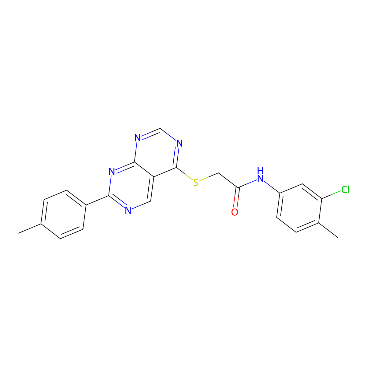 N-(3-chloro-4-methylphenyl)-2-{[7-(4-methylphenyl)pyrimido[4,5-d][1,3]diazin-4-yl]sulfanyl}acetamide molecular structure, CAS 1189723-50-9