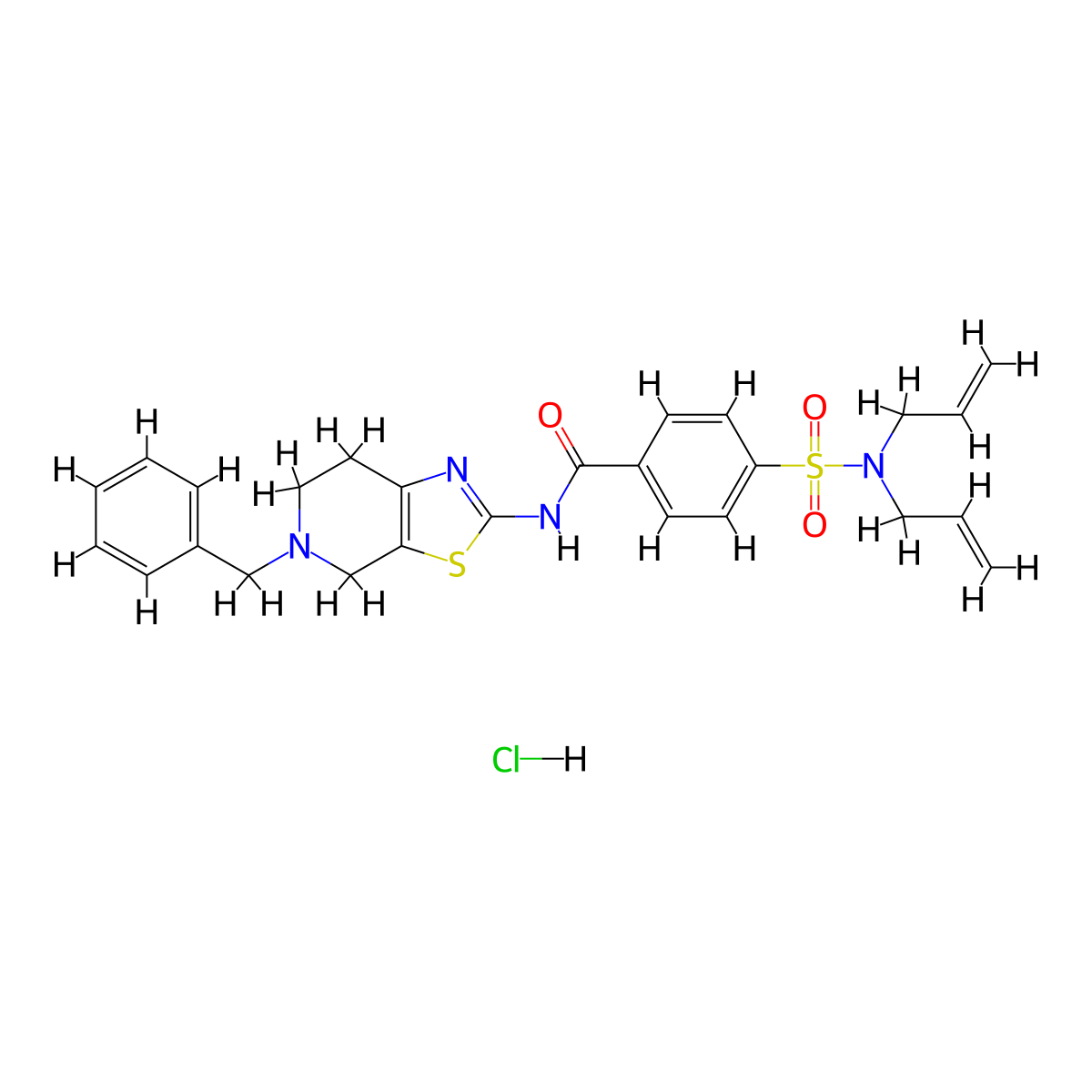 N-(5-benzyl-4,5,6,7-tetrahydrothiazolo[5,4-c]pyridin-2-yl)-4-(N,N-diallylsulfamoyl)benzamide hydrochloride molecular structure, CAS 1189723-88-3
