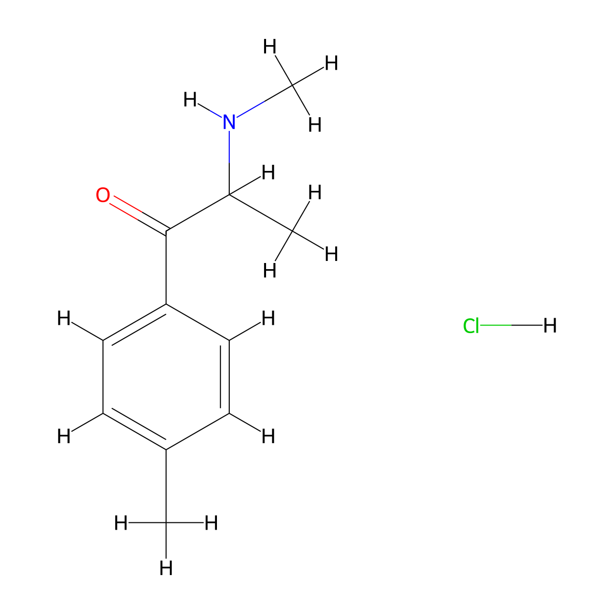 Mephedrone hydrochloride molecular structure, CAS 1189726-22-4