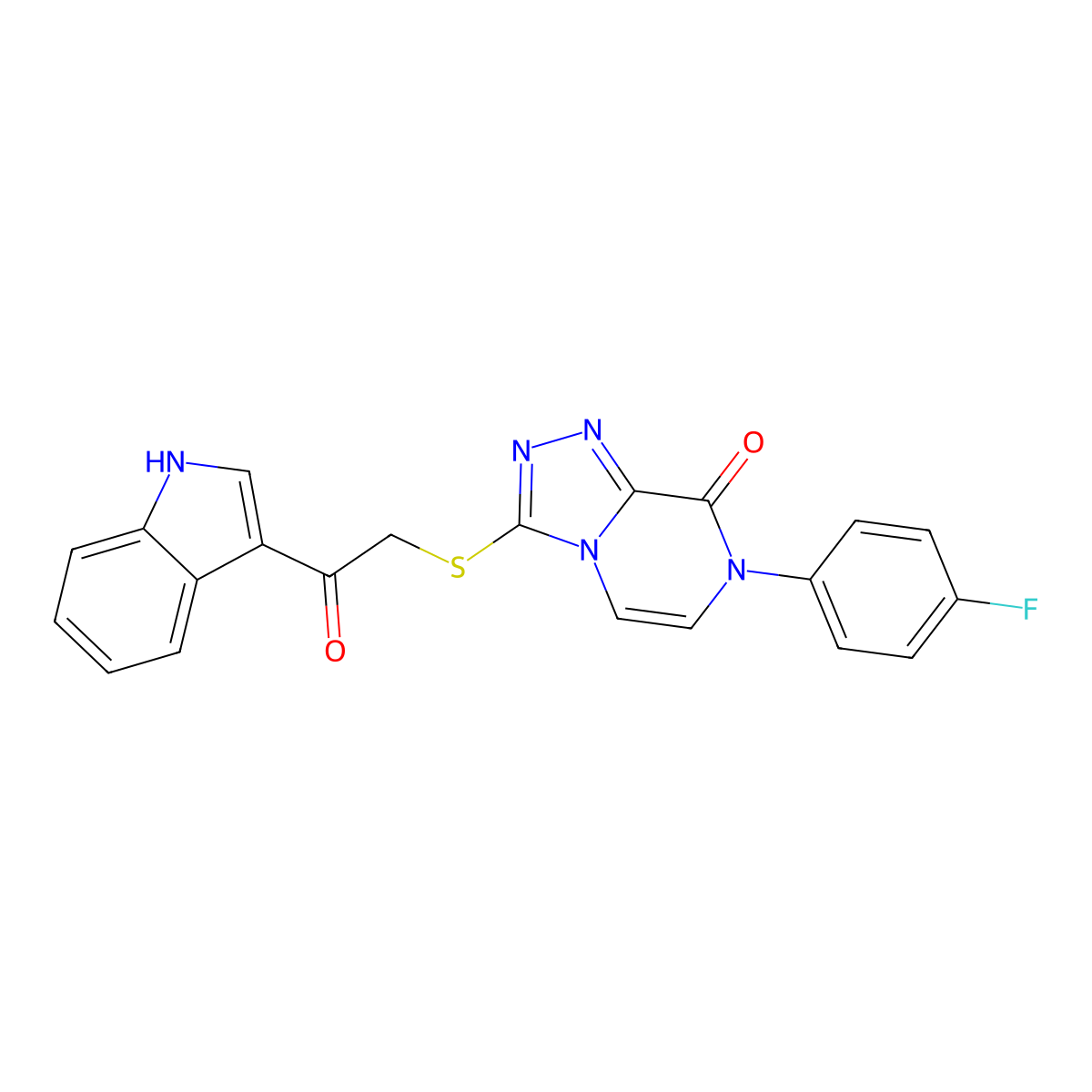 7-(4-fluorophenyl)-3-{[2-(1H-indol-3-yl)-2-oxoethyl]thio}[1,2,4]triazolo[4,3-a]pyrazin-8(7H)-one molecular structure, CAS 1189726-42-8