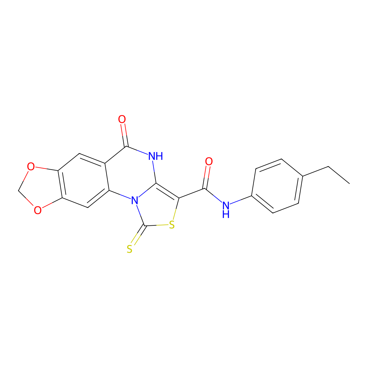 N-(4-ethylphenyl)-5-oxo-1-thioxo-4,5-dihydro-1H-[1,3]dioxolo[4,5-g]thiazolo[3,4-a]quinazoline-3-carboxamide molecular structure, CAS 1189726-87-1