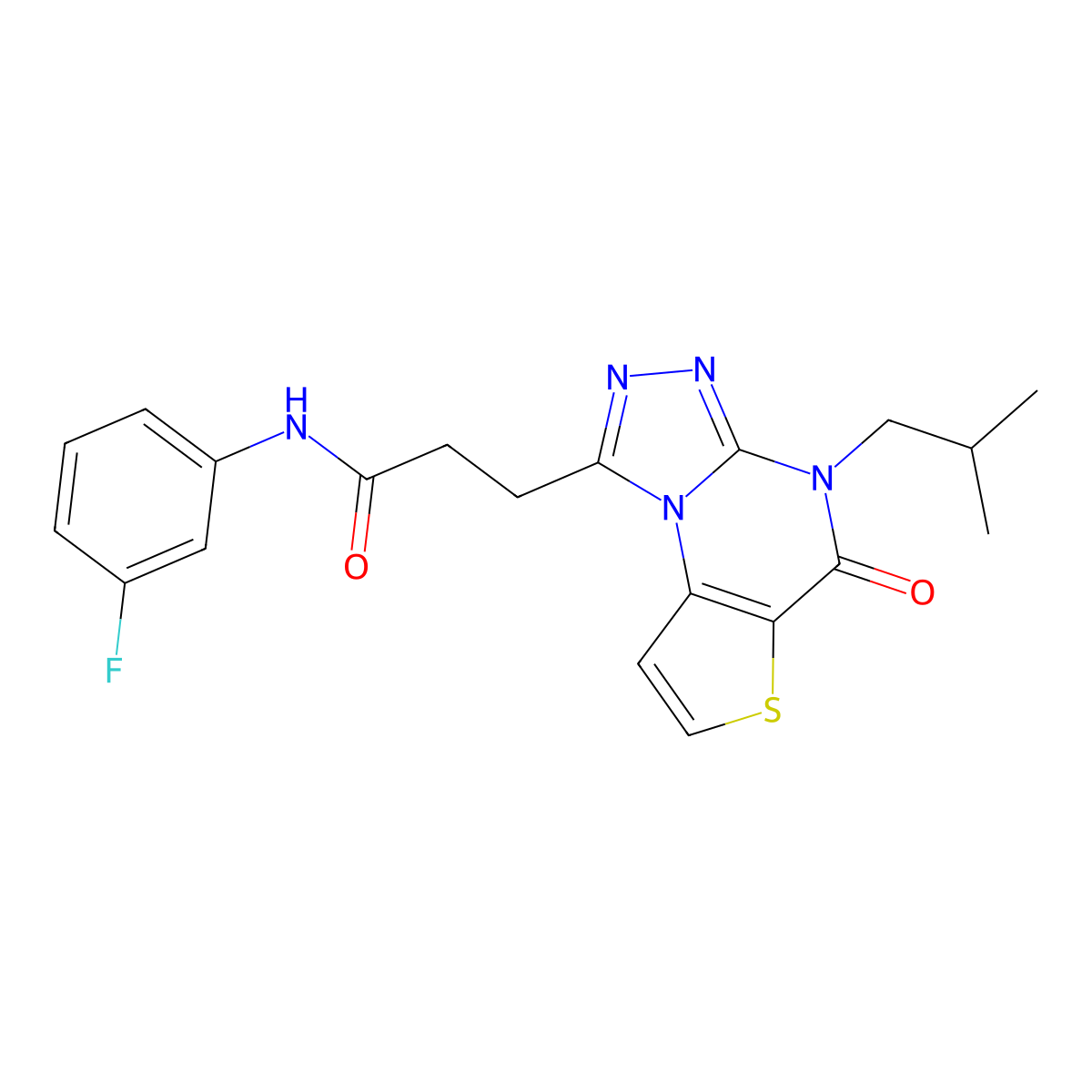 N-(3-fluorophenyl)-3-(4-isobutyl-5-oxo-4,5-dihydrothieno[2,3-e][1,2,4]triazolo[4,3-a]pyrimidin-1-yl)propanamide molecular structure, CAS 1189726-96-2