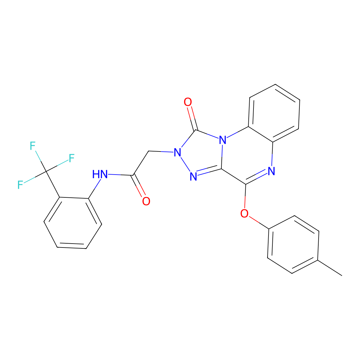 2-[4-(4-methylphenoxy)-1-oxo[1,2,4]triazolo[4,3-a]quinoxalin-2(1H)-yl]-N-[2-(trifluoromethyl)phenyl]acetamide molecular structure, CAS 1189729-04-1