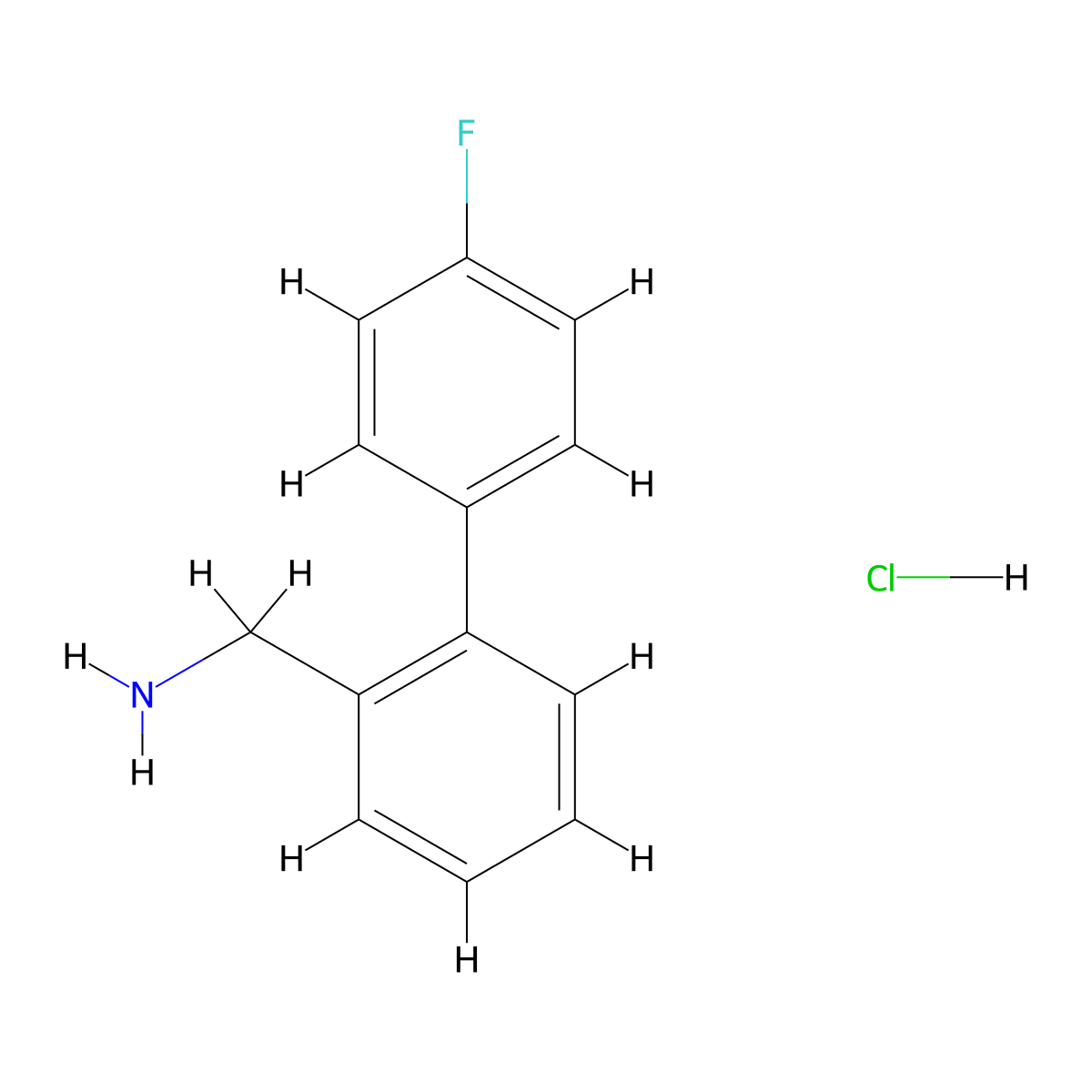 (4'-Fluoro-[1,1'-biphenyl]-2-yl)methanamine hydrochloride molecular structure, CAS 1189729-43-8