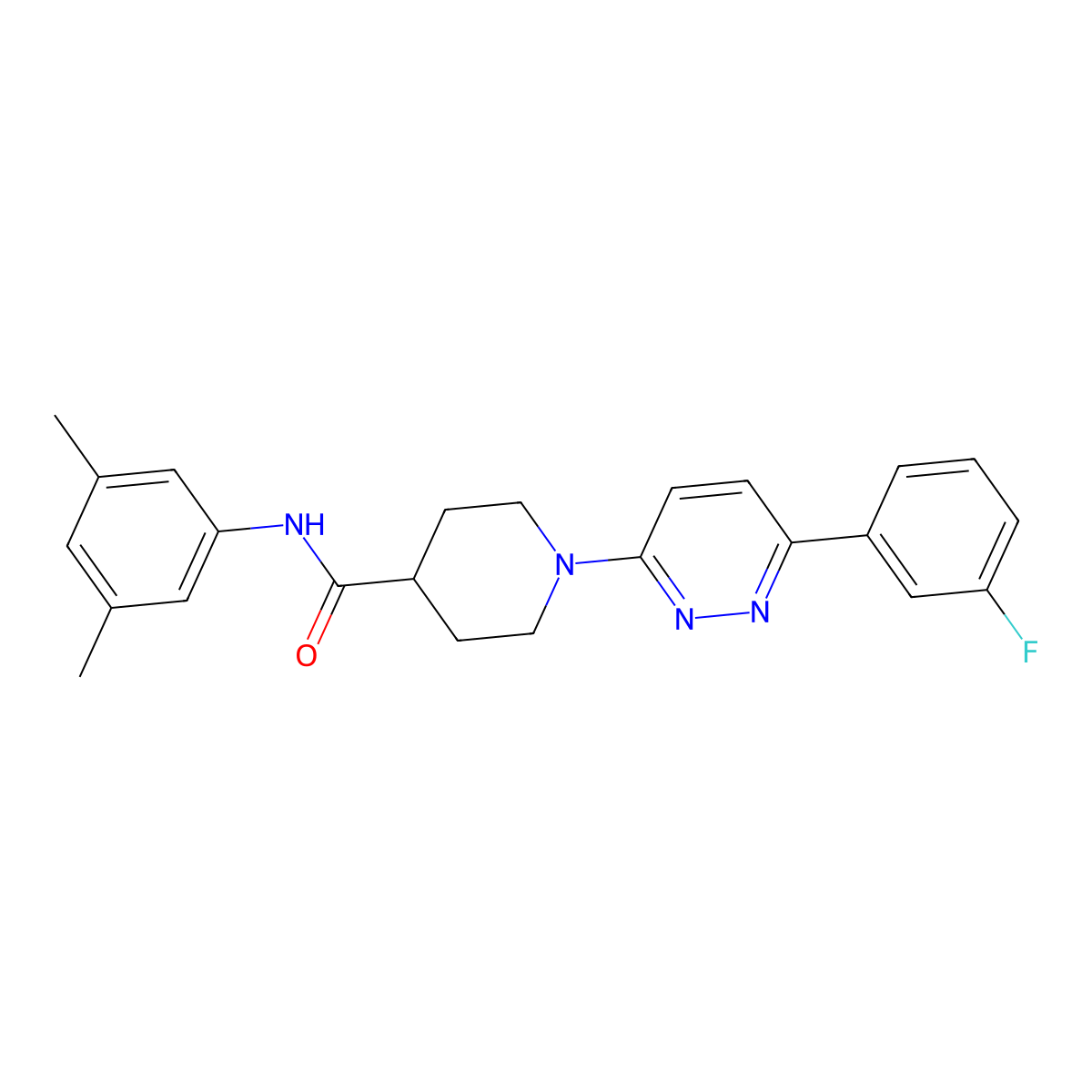 N-(3,5-dimethylphenyl)-1-[6-(3-fluorophenyl)pyridazin-3-yl]piperidine-4-carboxamide molecular structure, CAS 1189729-44-9