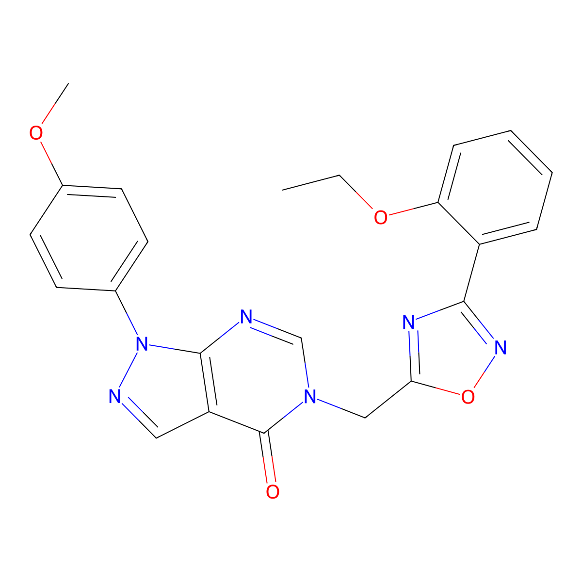 5-{[3-(2-ethoxyphenyl)-1,2,4-oxadiazol-5-yl]methyl}-1-(4-methoxyphenyl)-1H,4H,5H-pyrazolo[3,4-d]pyrimidin-4-one molecular structure, CAS 1189732-60-2