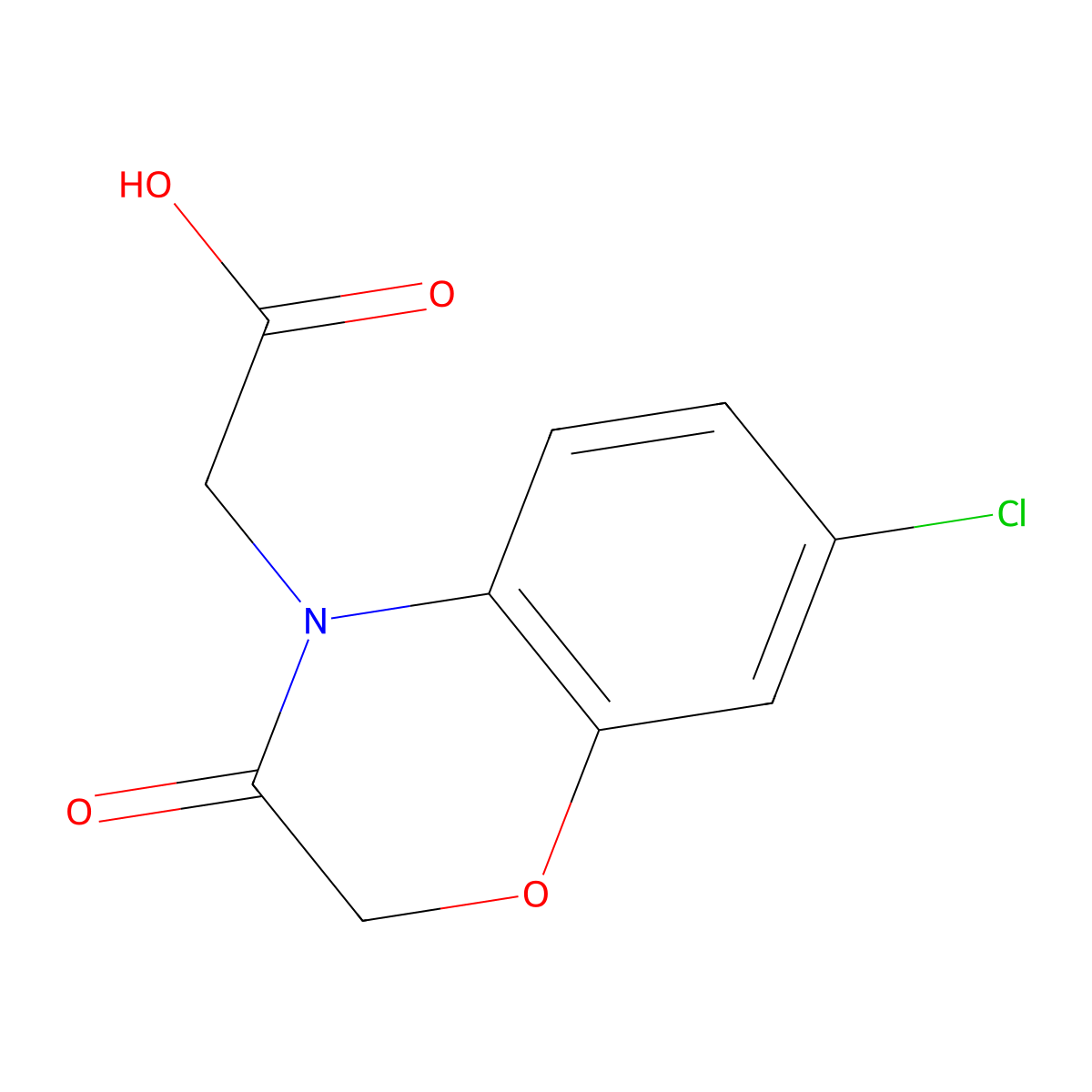 (7-chloro-3-oxo-2,3-dihydro-4H-1,4-benzoxazin-4-yl)acetic acid molecular structure, CAS 1189732-94-2