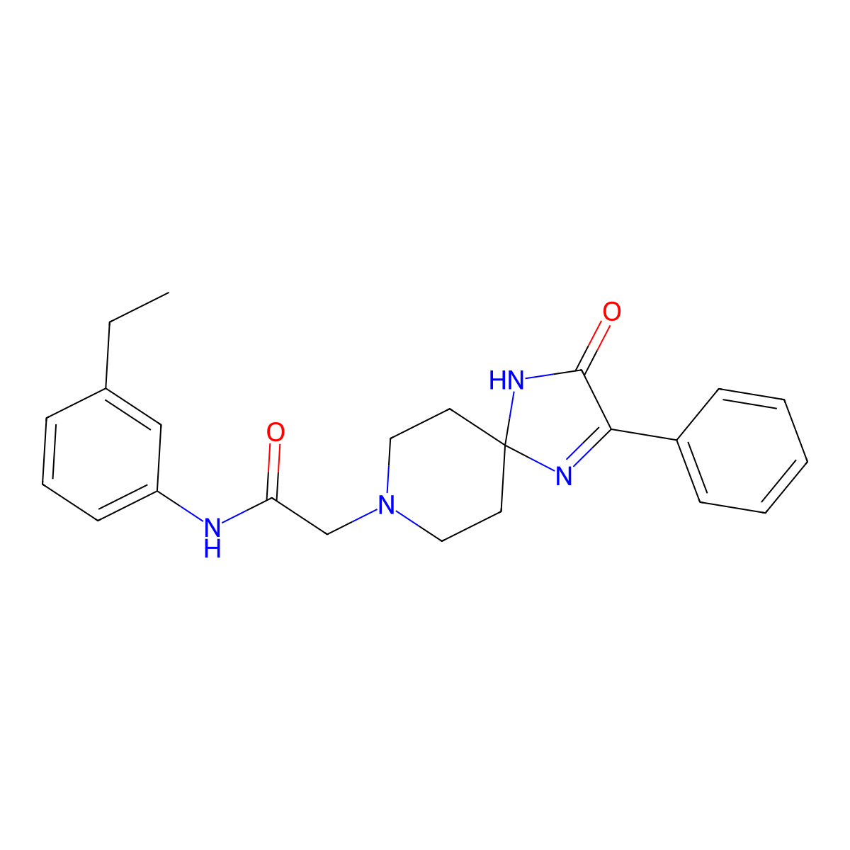 N-(3-Ethylphenyl)-2-{3-oxo-2-phenyl-1,4,8-triazaspiro[4.5]dec-1-EN-8-YL}acetamide molecular structure, CAS 1189733-22-9