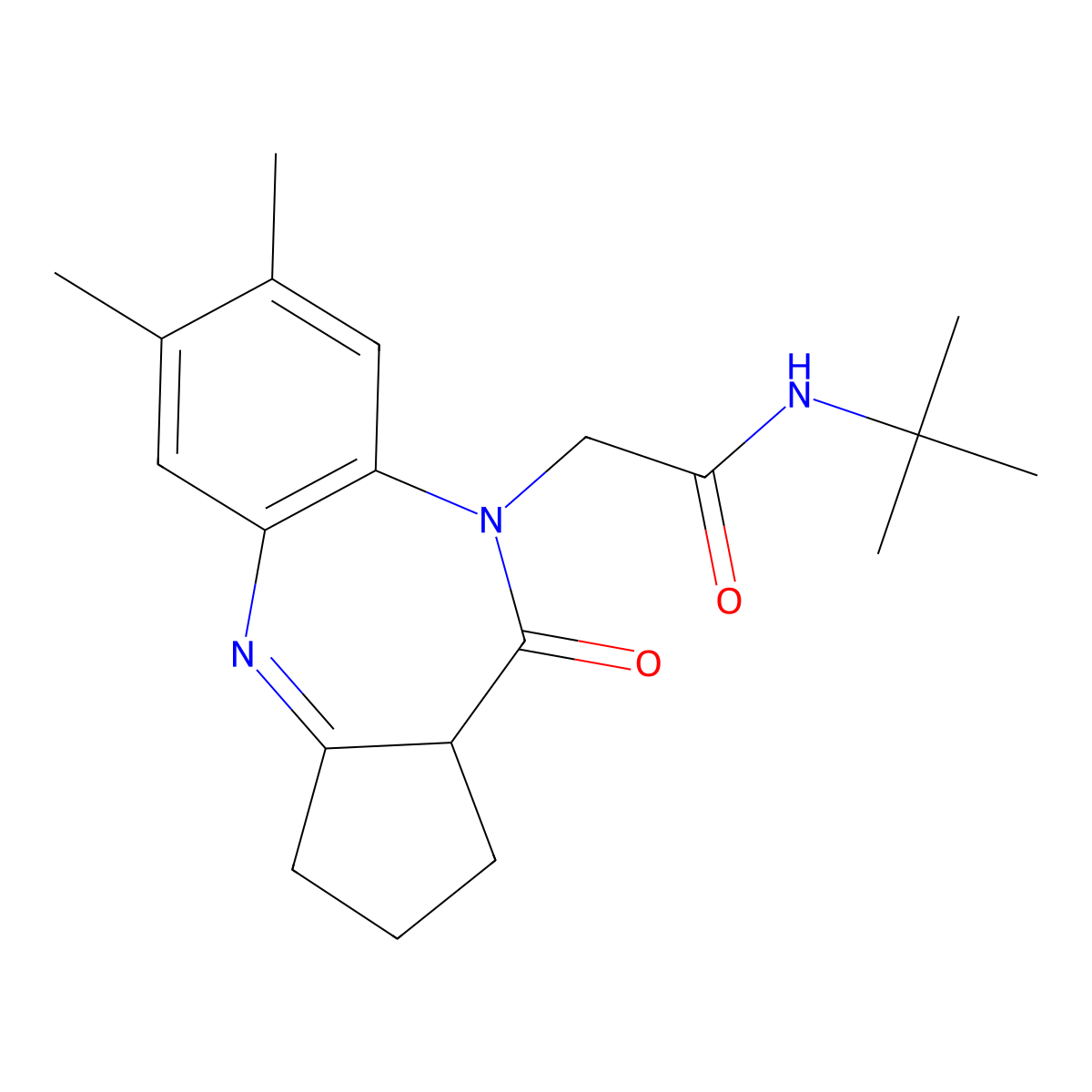 N-tert-butyl-2-{12,13-dimethyl-8-oxo-2,9-diazatricyclo[8.4.0.0^{3,7}]tetradeca-1(10),2,11,13-tetraen-9-yl}acetamide molecular structure, CAS 1189733-77-4