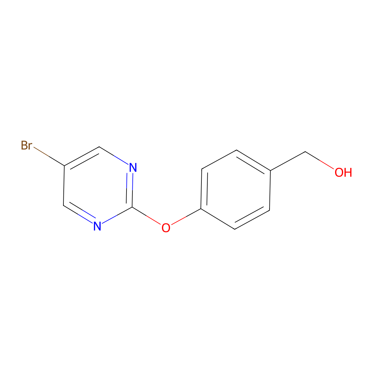 [4-(5-Bromopyrimidin-2-yloxy)phenyl]methanol molecular structure, CAS 1189734-03-9