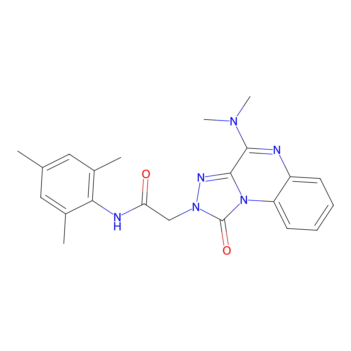 2-(4-(dimethylamino)-1-oxo-[1,2,4]triazolo[4,3-a]quinoxalin-2(1H)-yl)-N-mesitylacetamide molecular structure, CAS 1189734-63-1