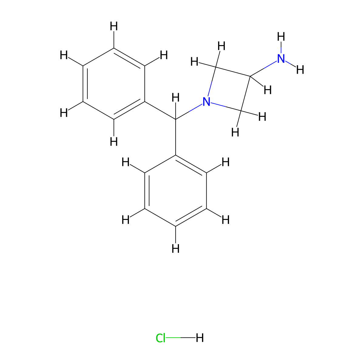1-Benzhydrylazetidin-3-amine hydrochloride molecular structure, CAS 1189735-08-7