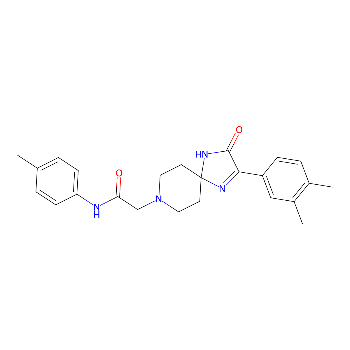 2-(2-(3,4-dimethylphenyl)-3-oxo-1,4,8-triazaspiro[4.5]dec-1-en-8-yl)-N-(p-tolyl)acetamide molecular structure, CAS 1189735-31-6