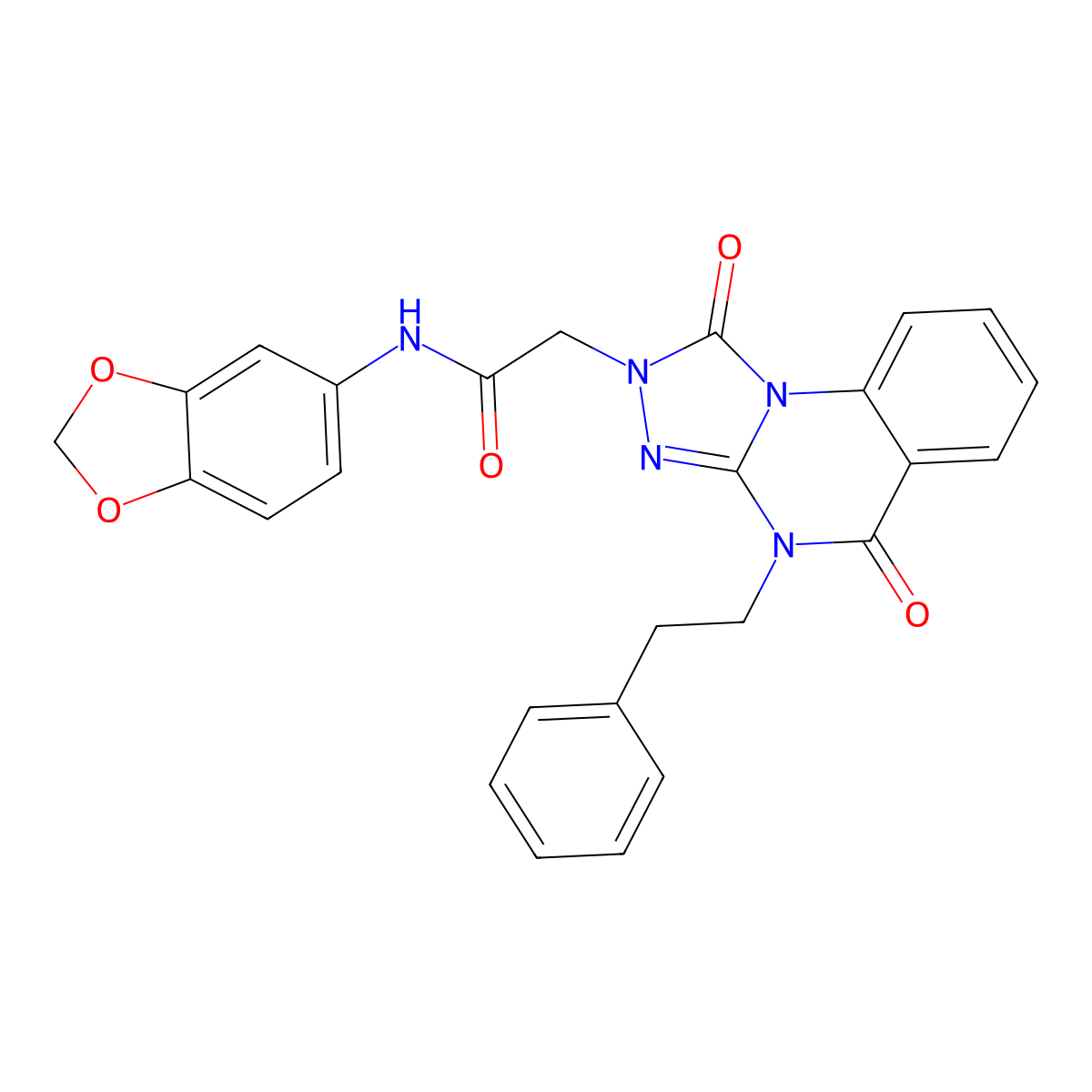 N-(2H-1,3-benzodioxol-5-yl)-2-[1,5-dioxo-4-(2-phenylethyl)-1H,2H,4H,5H-[1,2,4]triazolo[4,3-a]quinazolin-2-yl]acetamide molecular structure, CAS 1189735-40-7