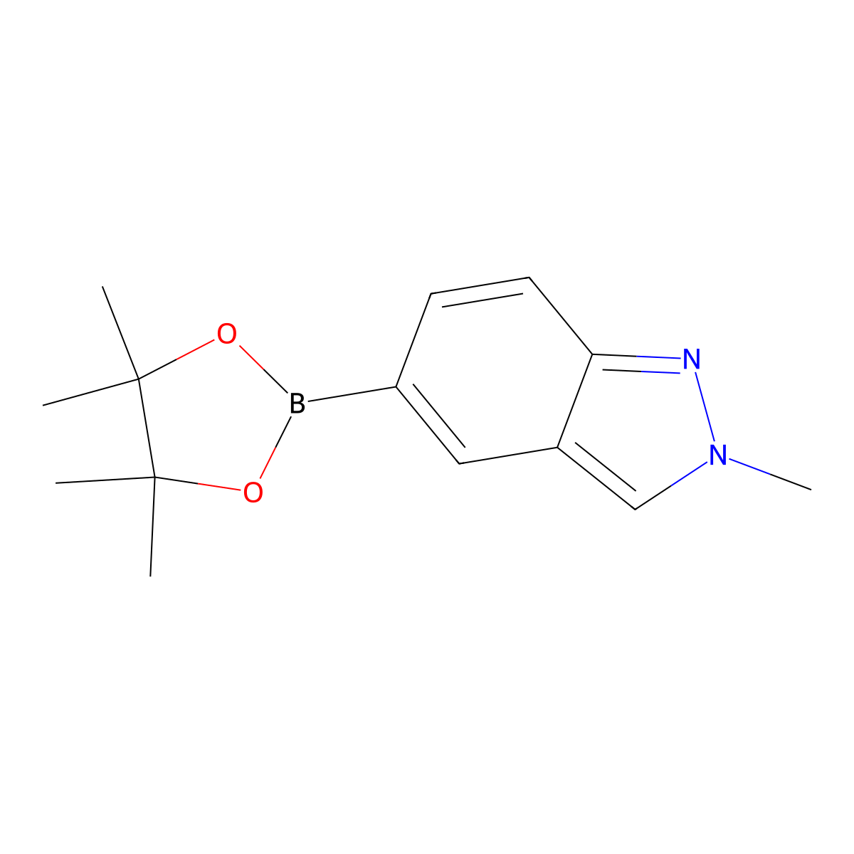 2-Methyl-2H-indazole-5-boronic acid, pinacol ester molecular structure, CAS 1189746-27-7