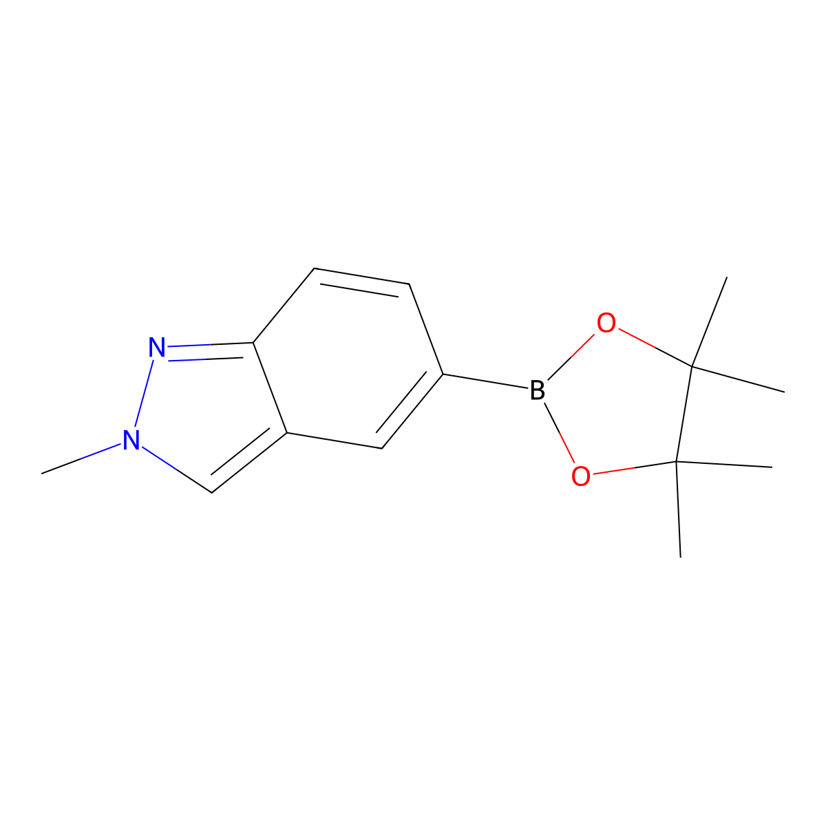 2-Methyl-2H-indazole-5-boronic acid, pinacol ester molecular structure, CAS 1189746-27-7