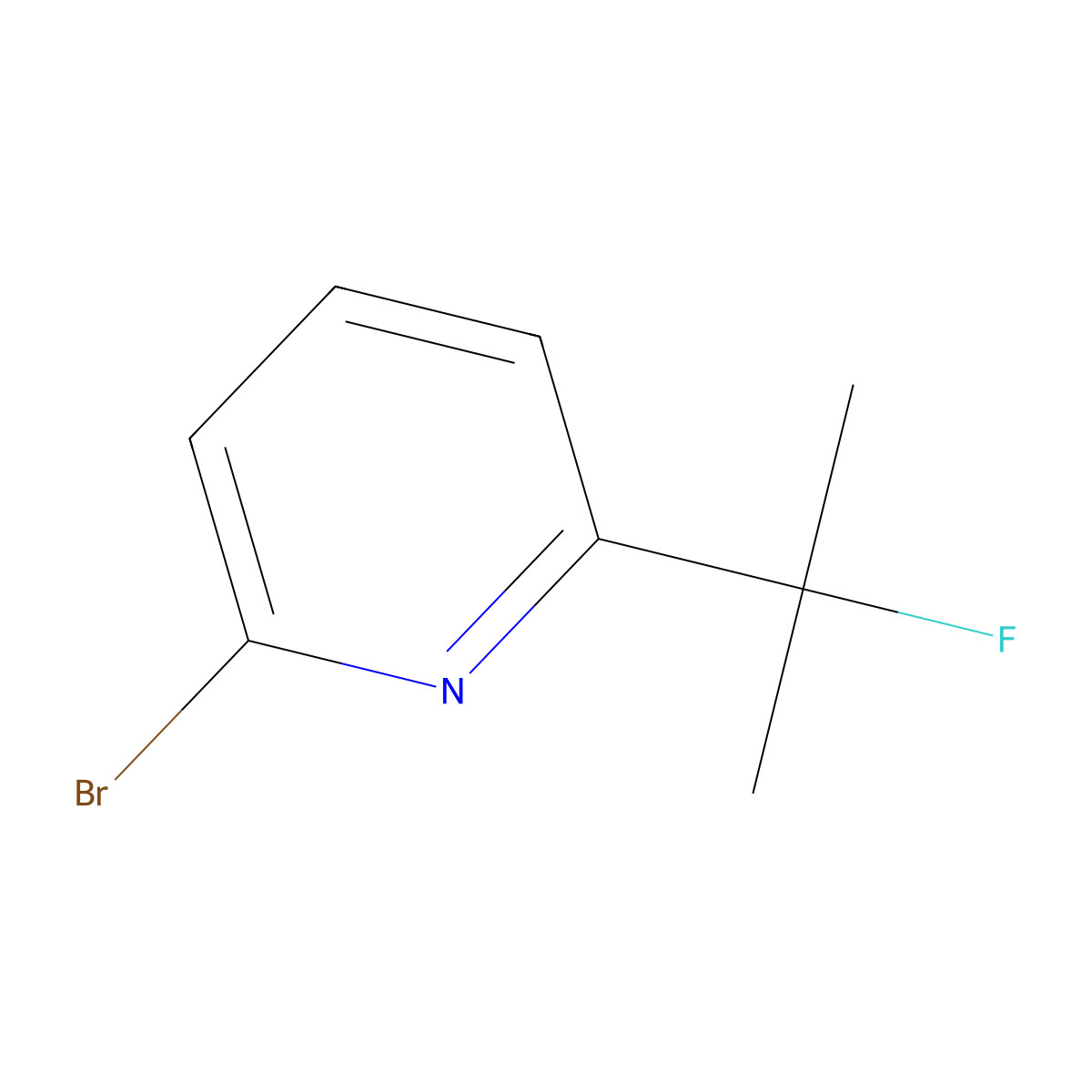 2-Bromo-6-(2-fluoropropan-2-yl)pyridine molecular structure, CAS 1189746-38-0