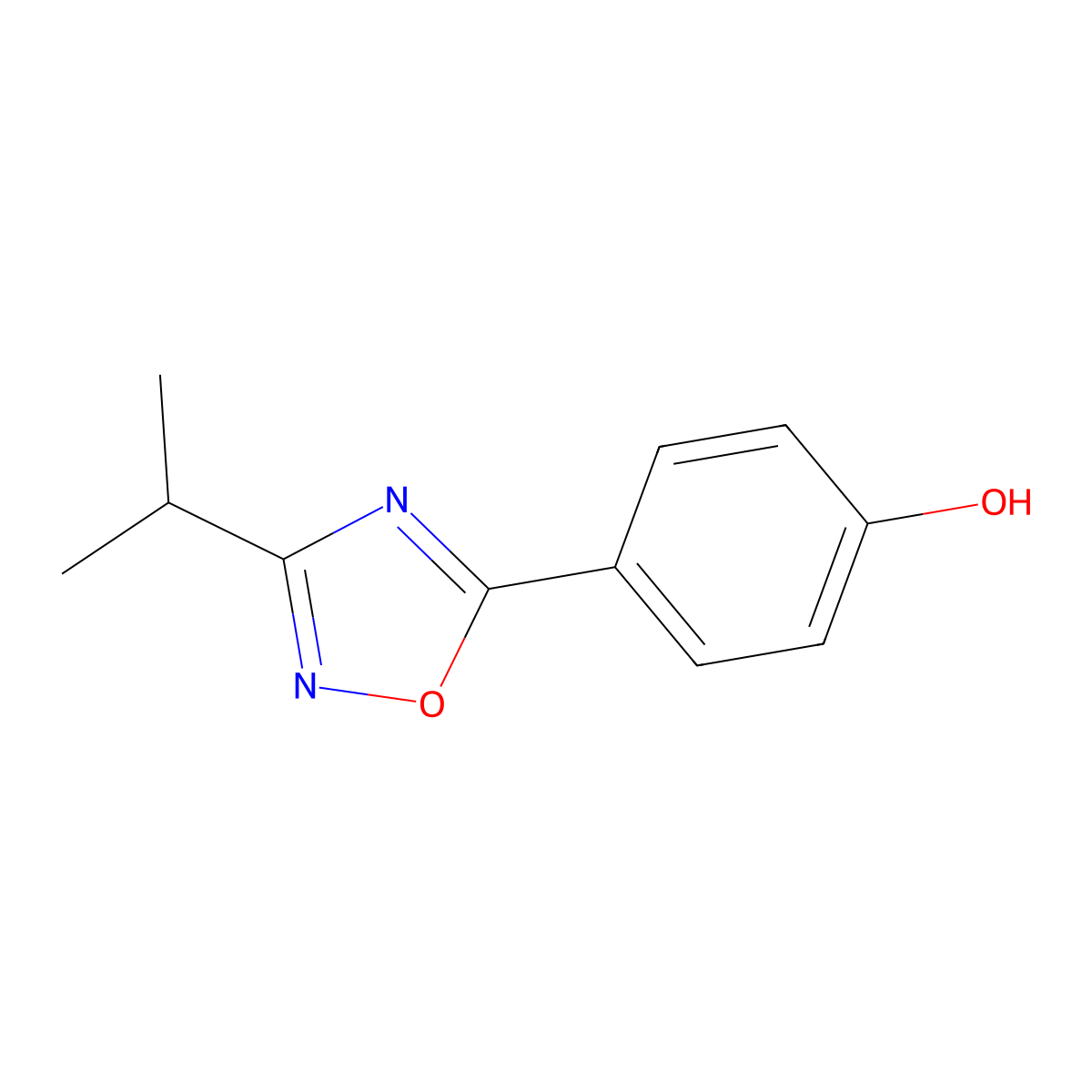 4-(3-Isopropyl-1,2,4-oxadiazol-5-yl)phenol molecular structure, CAS 1189749-24-3