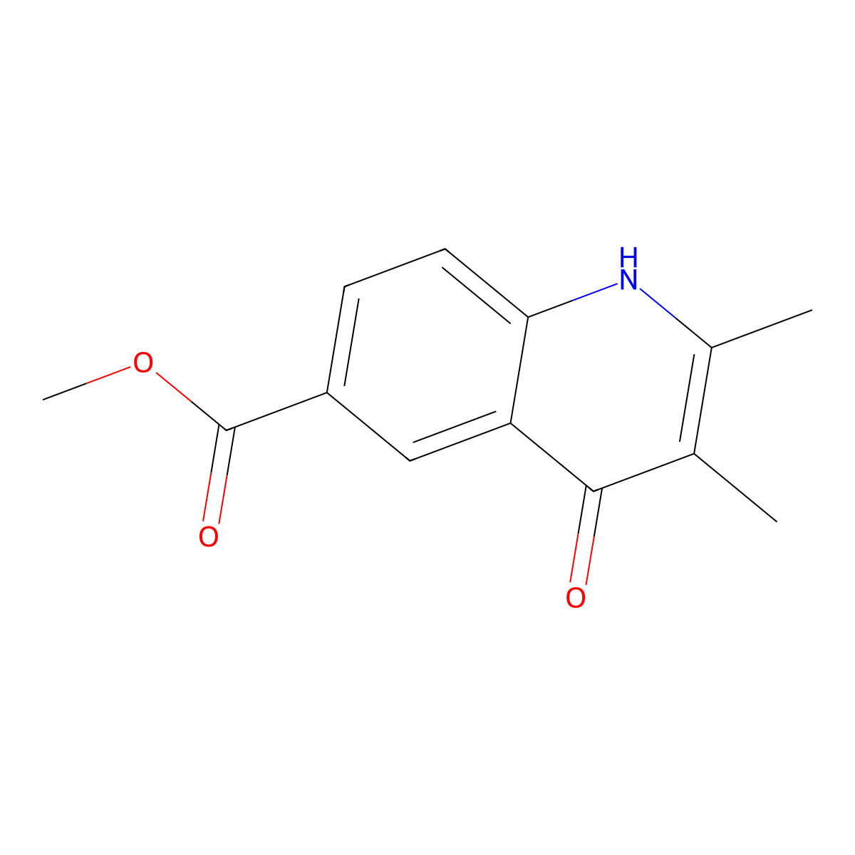 Methyl 2,3-dimethyl-4-oxo-1,4-dihydroquinoline-6-carboxylate molecular structure, CAS 1189749-25-4