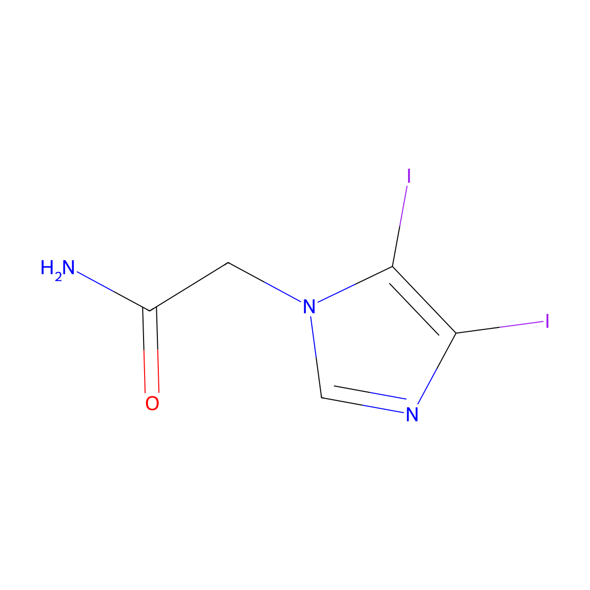 2-(4,5-diiodo-1H-imidazol-1-yl)acetamide molecular structure, CAS 1189749-26-5