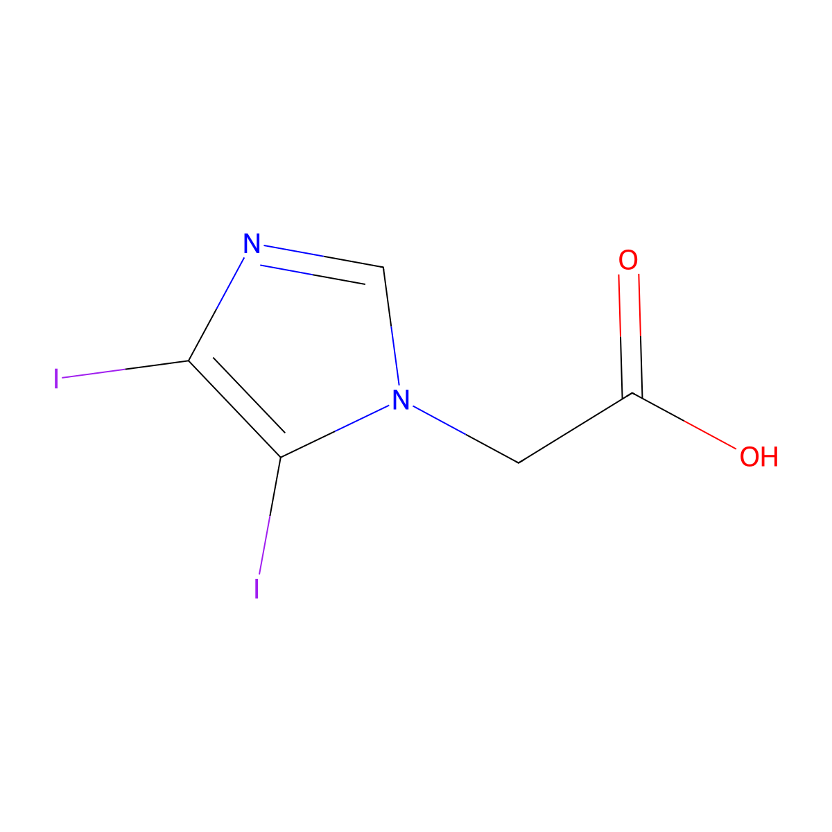 2-(4,5-diiodo-1H-imidazol-1-yl)acetic acid molecular structure, CAS 1189749-30-1